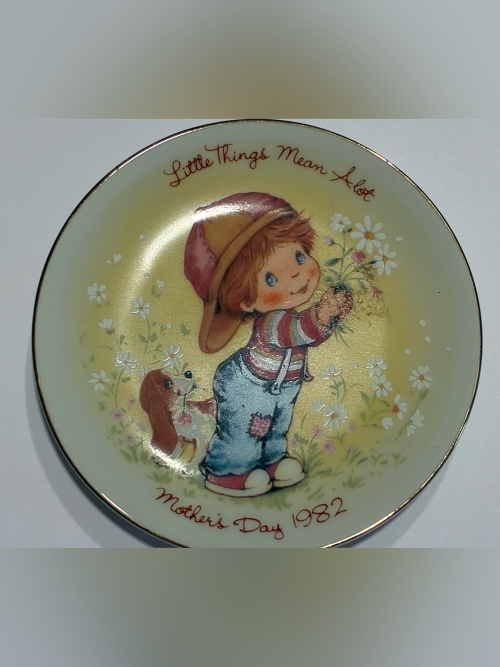 Vintage 1982 Avon Mother’s Day Plate Little Things Mean A Lot Trinket Decor - Picture 2 of 8